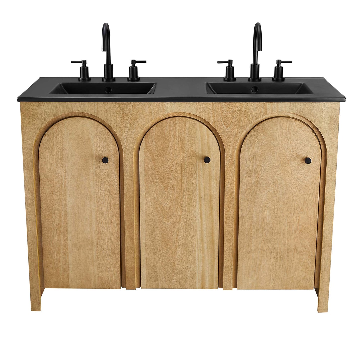 Modway - Appia 48" Double Sink Bathroom Vanity by Modway Bathroom Vanities Brown - EEI-6793-OAK-BLK