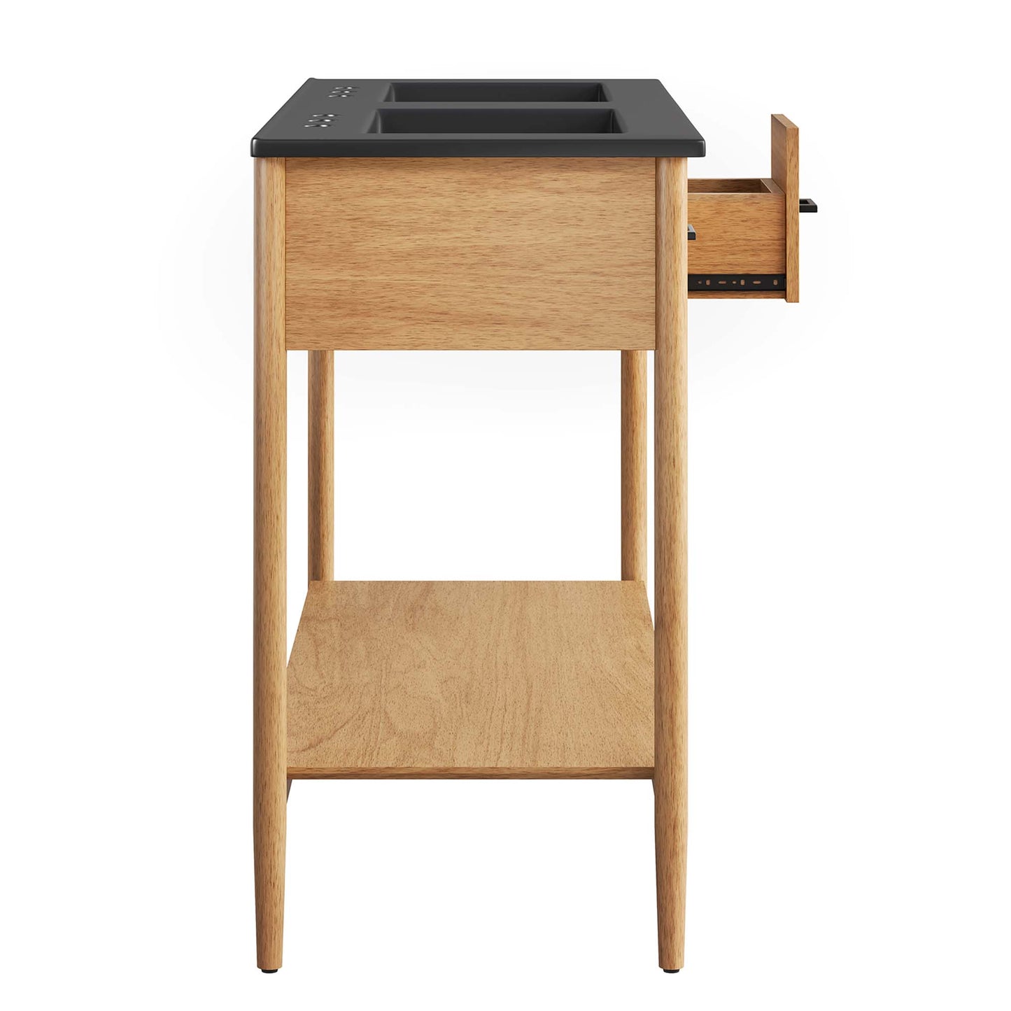 Modway - Zaire 48" Double Sink Bathroom Vanity by Modway Bathroom Vanities Black - EEI-6827-NAT-BLK