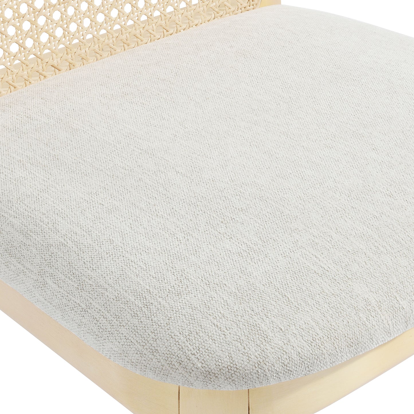 Modway Outlet Monarch Wood and Rattan Dining Side Chair by Modway Bar and Dining Furniture Antique White Natural Heathered Weave Ivory - EEI-6843-AQW-NAT-HEI