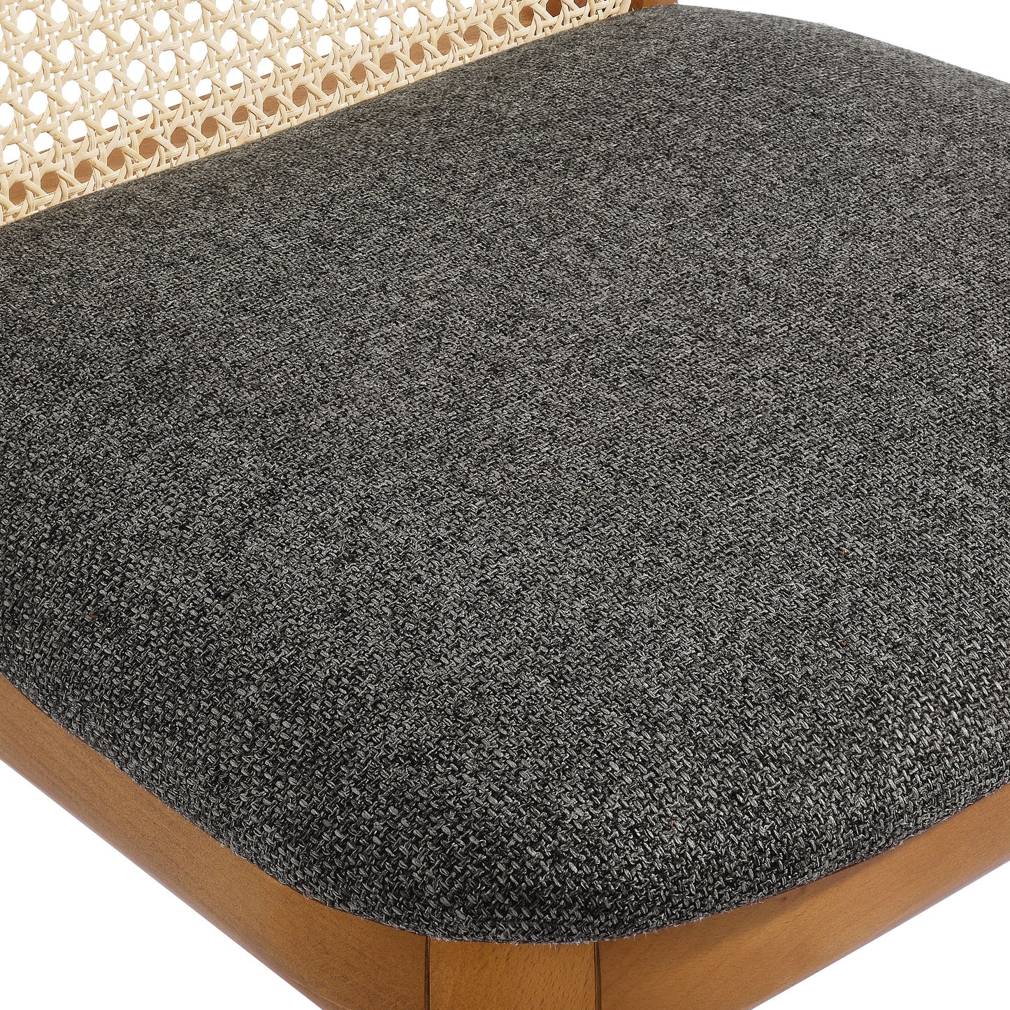 Modway Outlet Monarch Wood and Rattan Dining Side Chair by Modway Bar and Dining Furniture Honey Natural Gray - EEI-6843-HON-NAT-GRY