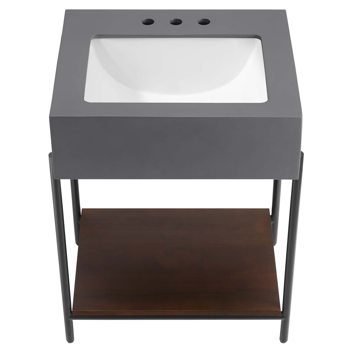 Modway - Etch 24" Bathroom Vanity with Sink by Modway Bathroom Vanities White - EEI-6861-BLK-WHI
