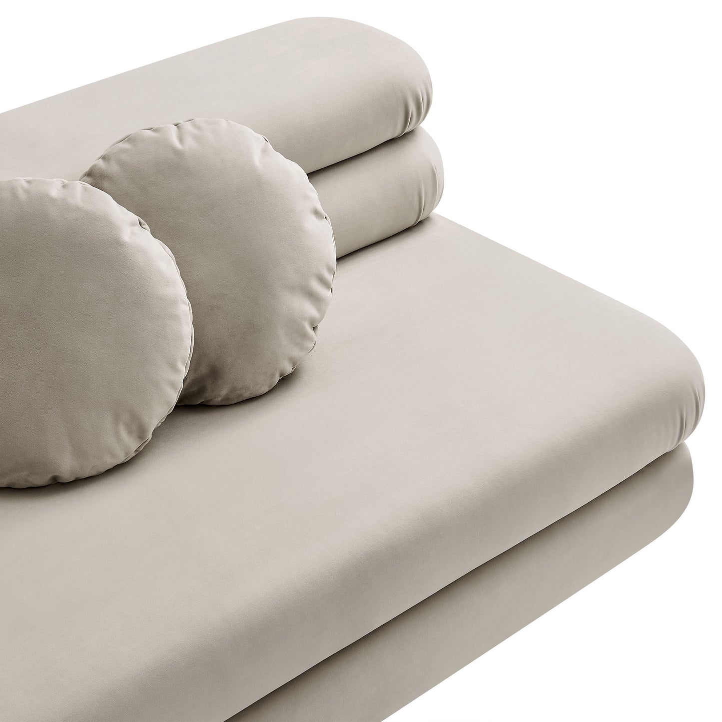 Modway Outlet Jubilee Modular Performance Velvet Armless Loveseat by Modway Living Room Furniture Almond - EEI-6897-ALM