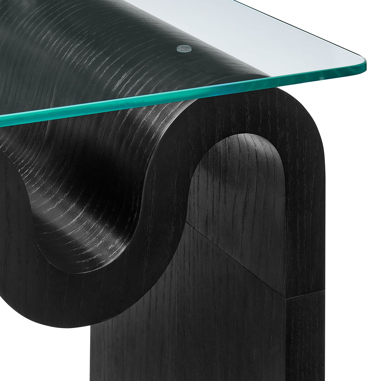 Modway - Ondine Glass Top Side Table by Modway Living Room Tables Black - EEI-6902-BLK