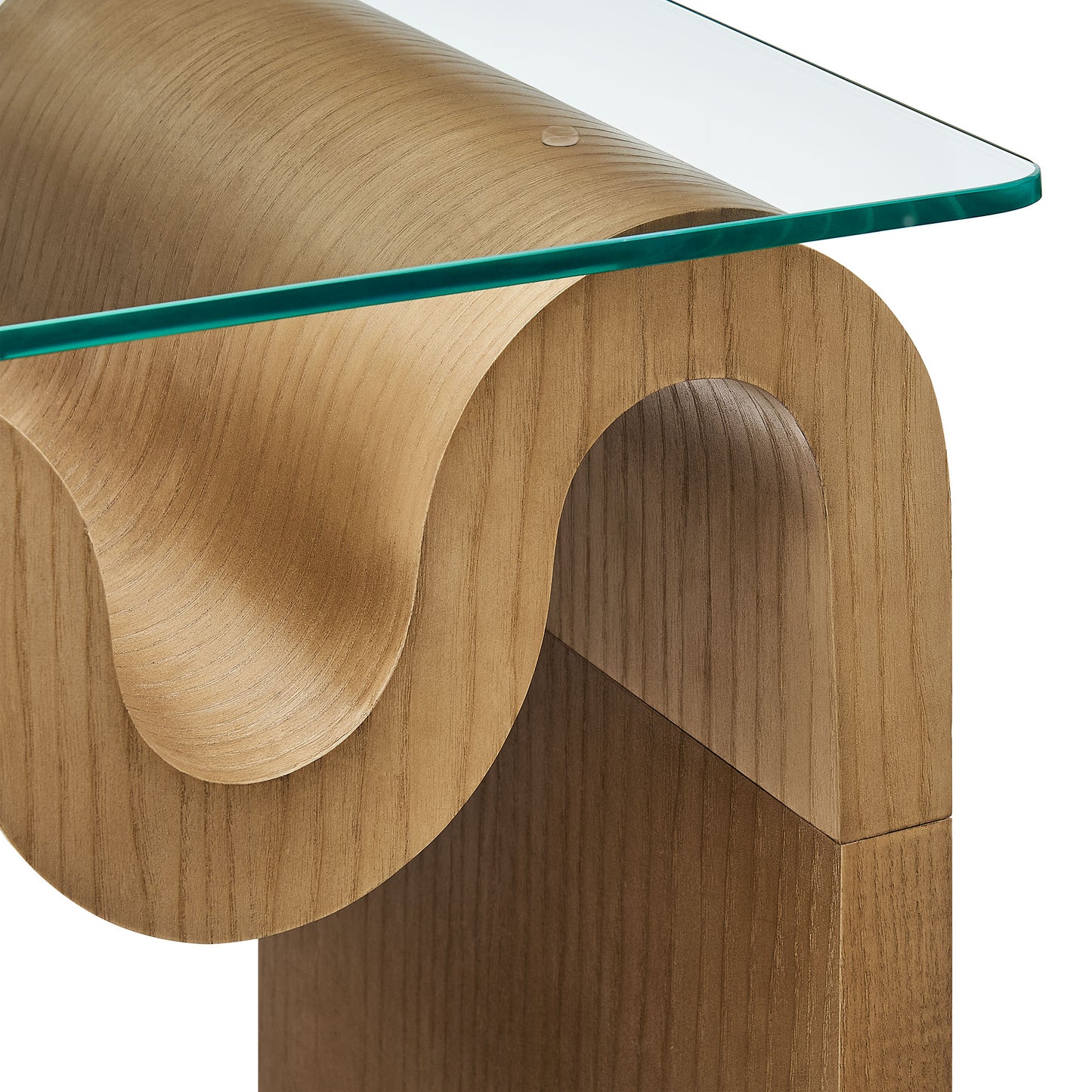 Modway - Ondine Glass Top Side Table by Modway Living Room Tables Brown - EEI-6902-NAT