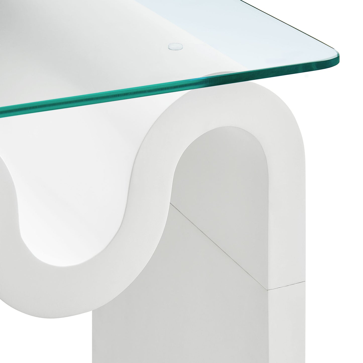 Modway - Ondine Glass Top Side Table by Modway Living Room Tables White - EEI-6902-WHI