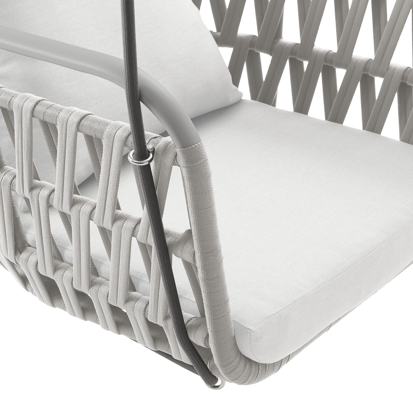 Modway - Kaliah Outdoor Patio Aluminum Swing Chair by Modway Outdoor Furniture Daybeds and Lounges White - EEI-6949-LGR-WHI