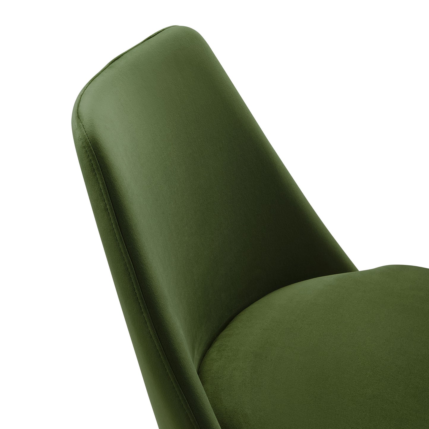 Modway Outlet Lippa Swivel Dining Performance Velvet Side Chair by Modway Bar and Dining Furniture Black Moss Green - EEI-6954-BLK-MOG