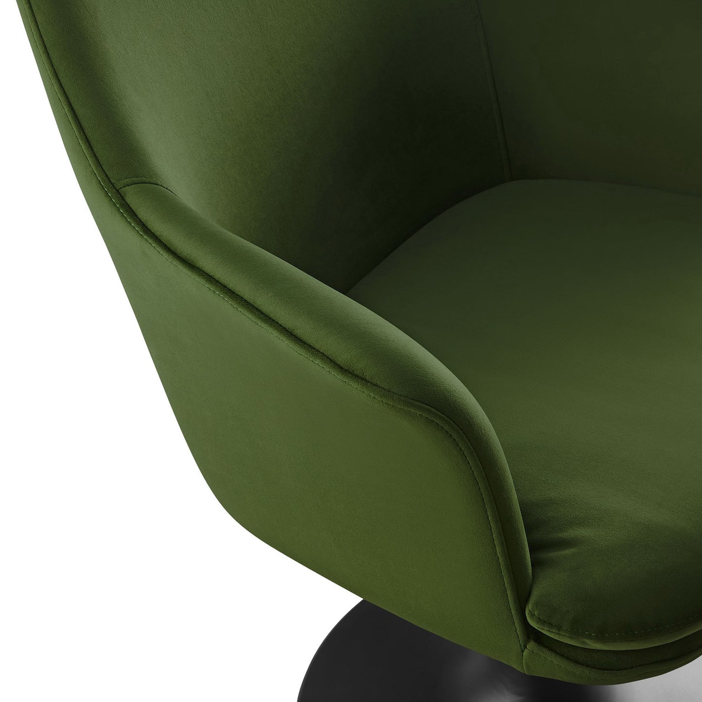 Modway Outlet Lippa Swivel Dining Performance Velvet Armchair by Modway Bar and Dining Furniture Black Moss Green - EEI-6957-BLK-MOG