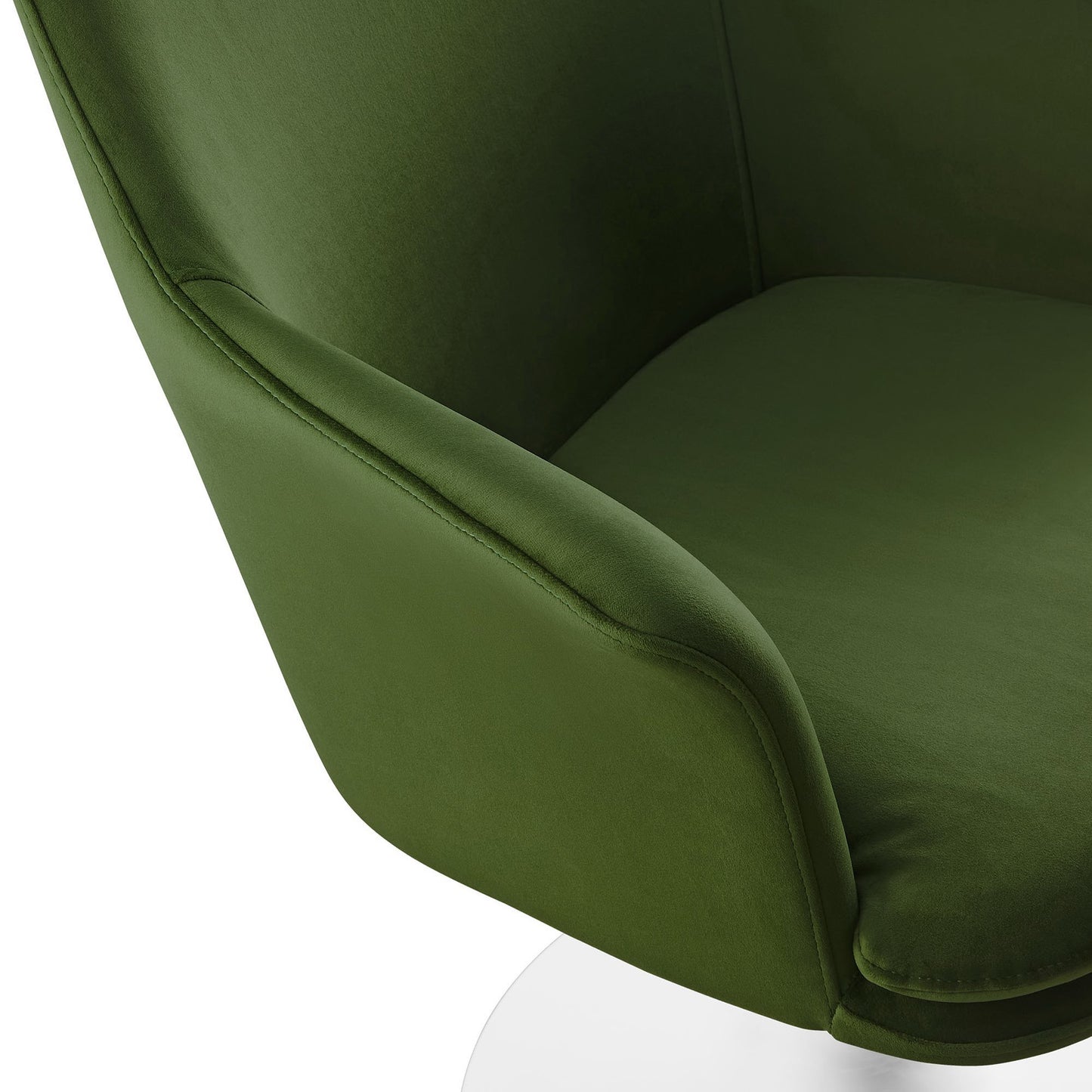 Modway Outlet Lippa Swivel Dining Performance Velvet Armchair by Modway Bar and Dining Furniture White Moss Green - EEI-6957-WHI-MOG