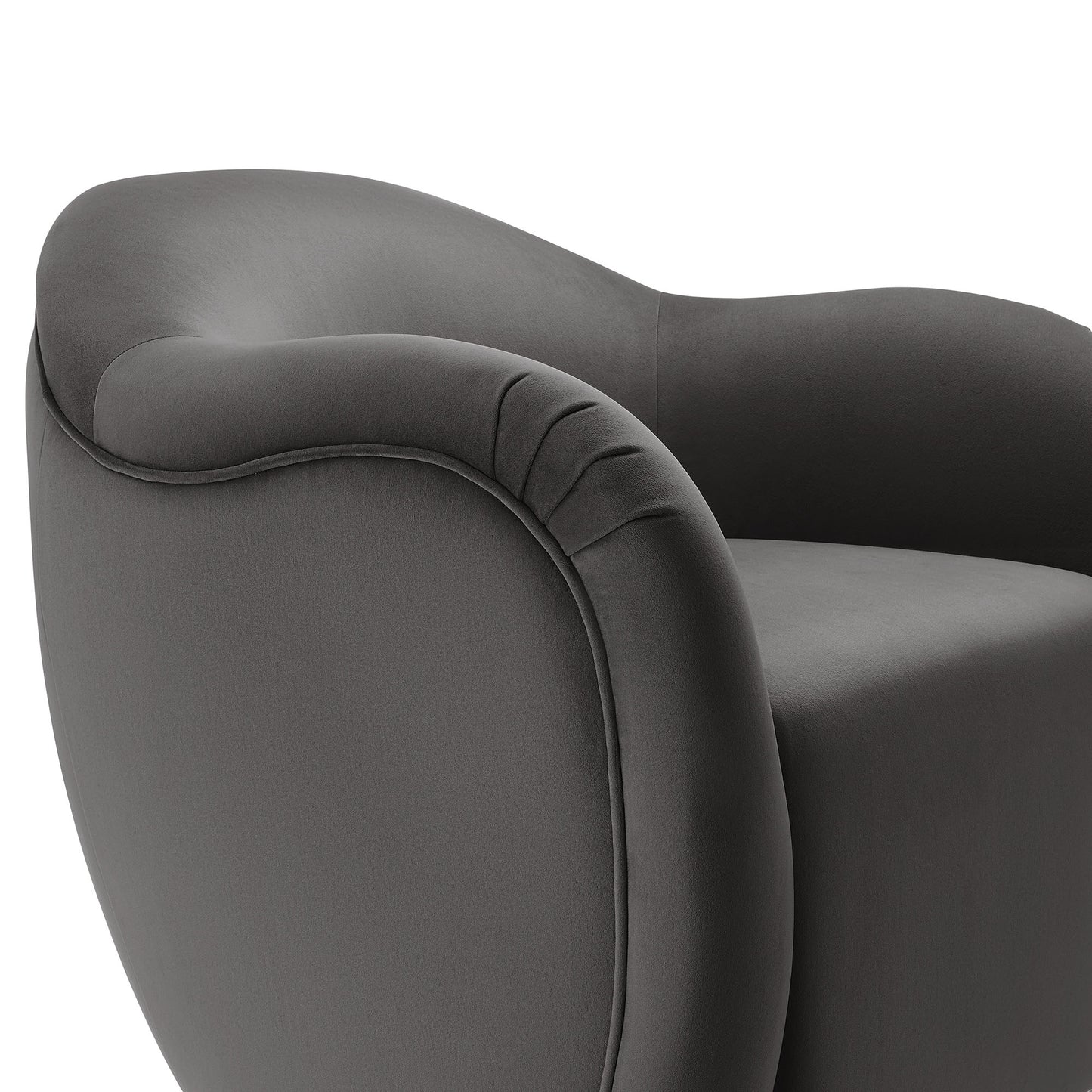 Modway - Compose Performance Velvet Swivel Armchair by Modway Living Room Sofas and Armchairs Gray - EEI-6959-STG