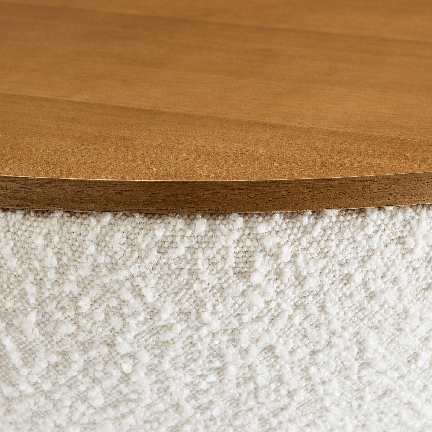 Modway - Tridome Round Boucle Upholstered Storage Coffee Table by Modway Living Room Tables White - EEI-6964-NAT-IVO