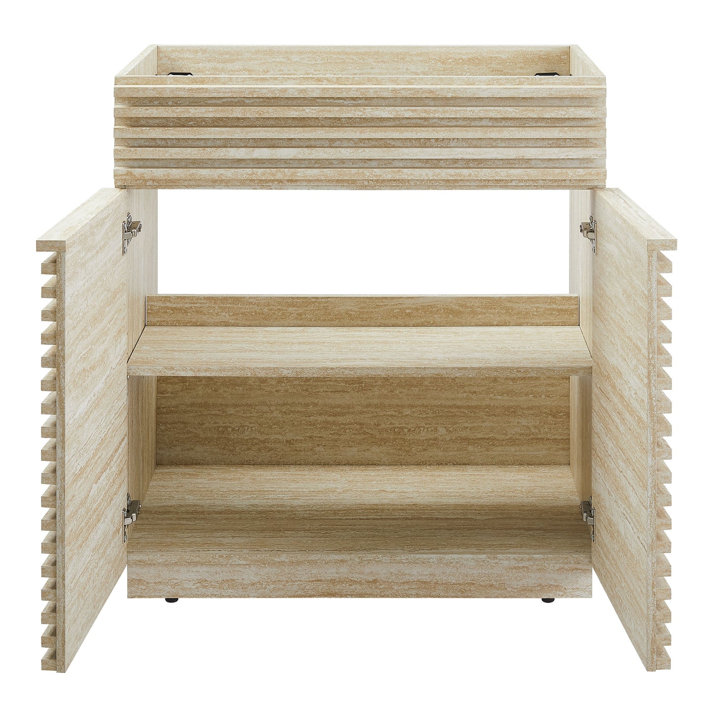 Modway - Render 30" Faux Travertine Bathroom Vanity Cabinet (Sink Not Included) by Modway Bathroom Vanities Brown - EEI-6968-TRA