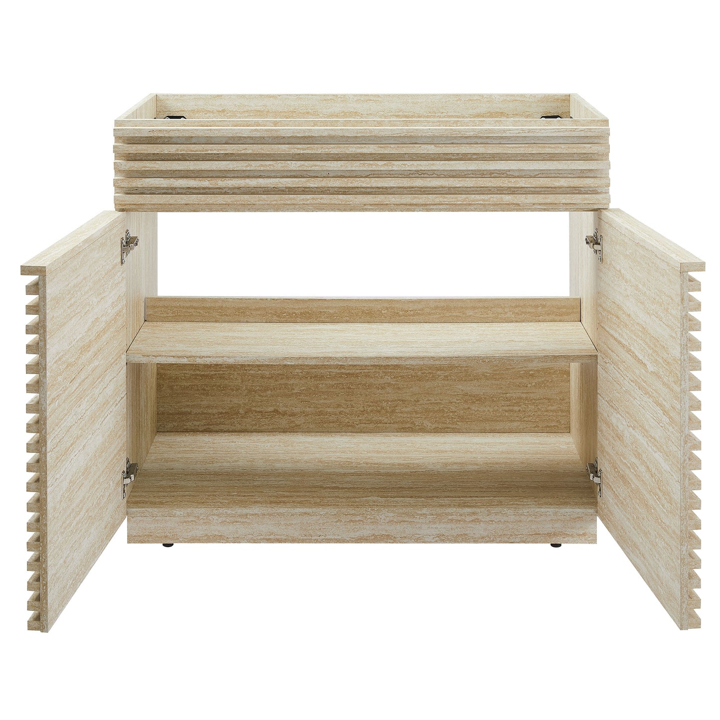 Modway - Render 36" Faux Travertine Bathroom Vanity Cabinet (Sink Not Included) by Modway Bathroom Vanities Brown - EEI-6969-TRA