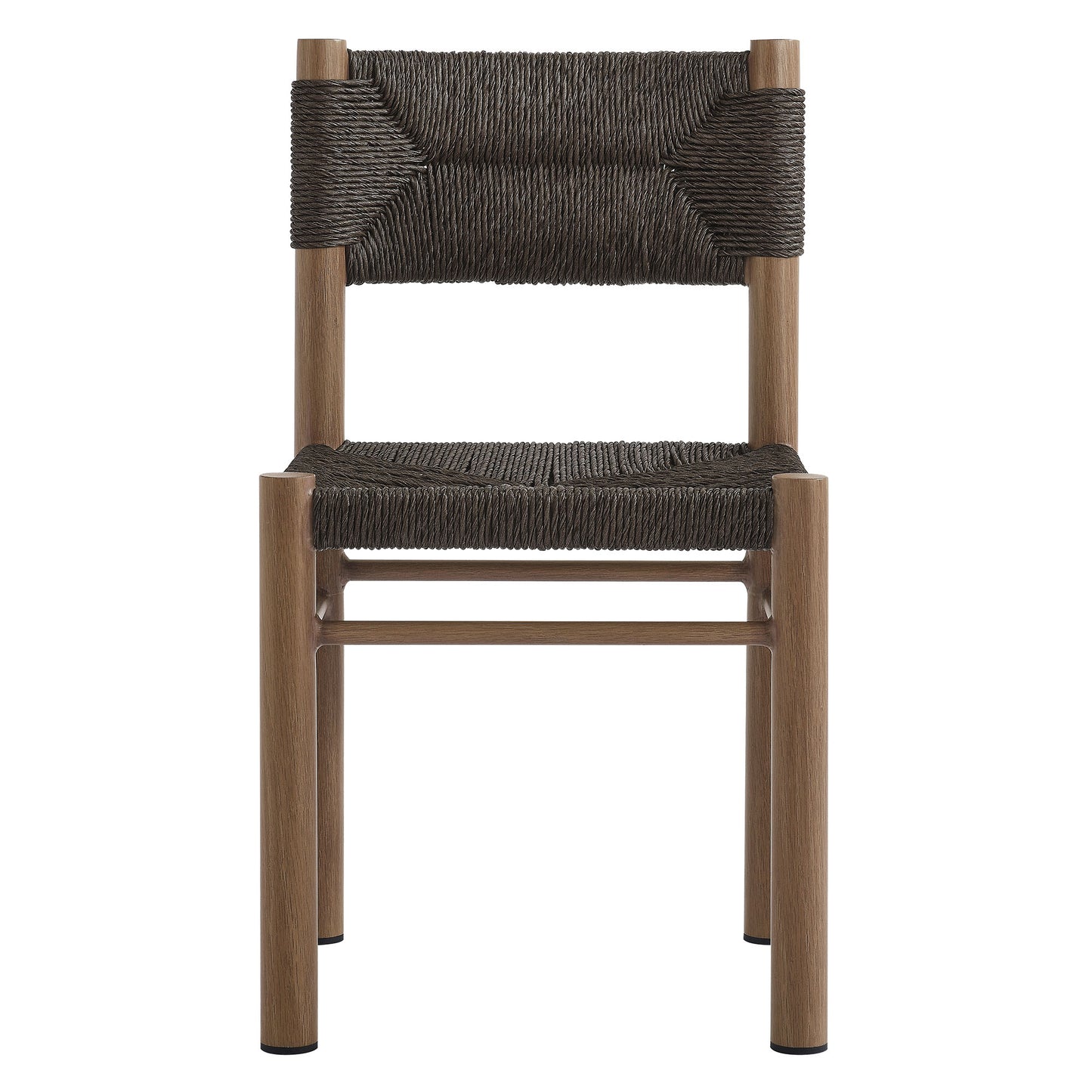 Modway - Parkland Outdoor Patio Rattan and Aluminum Dining Side Chairs Set of 2 by Modway Outdoor Furniture Bar and Dining Brown - EEI-6982-WAL