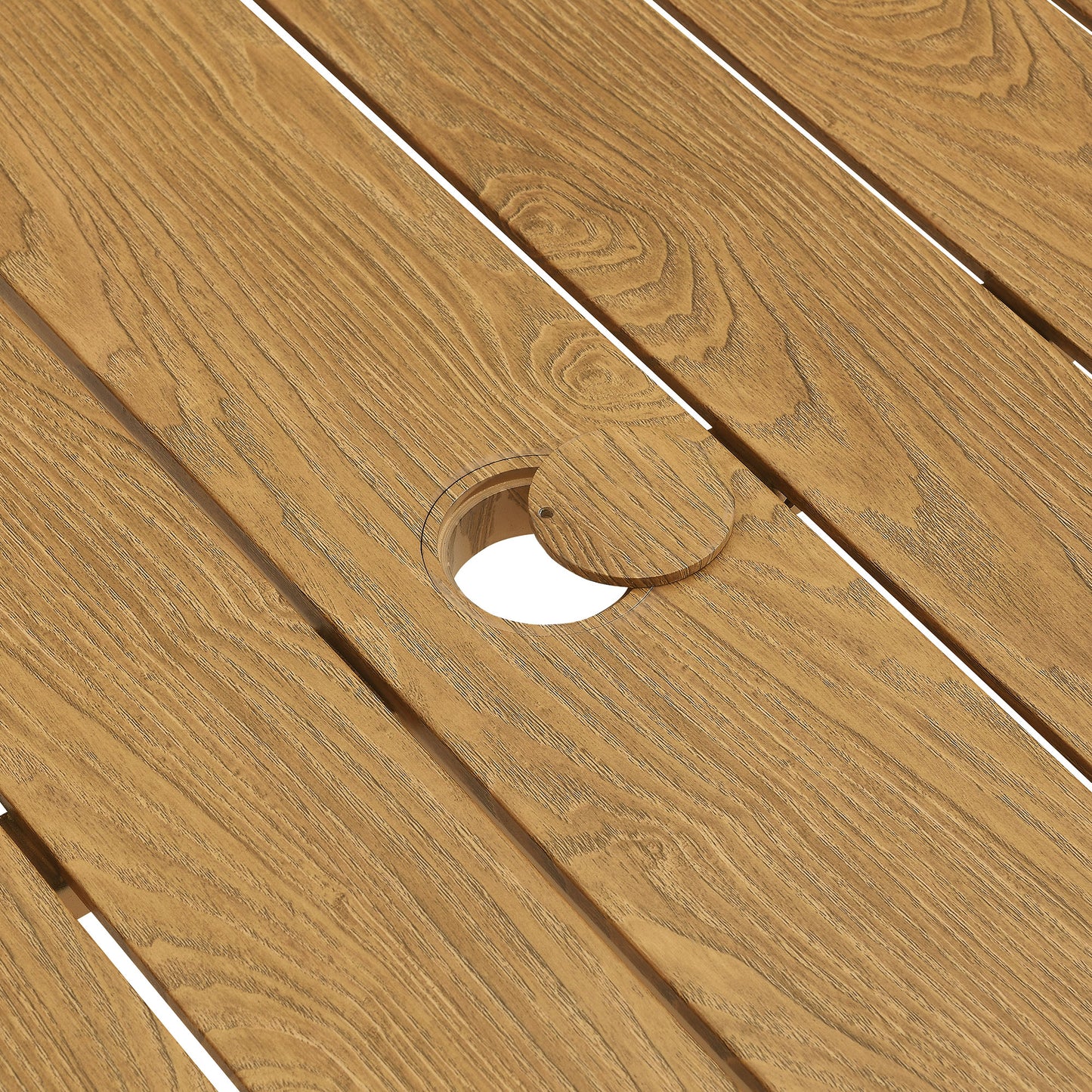 Modway - Parkland 76" Outdoor Patio Aluminum Dining Table by Modway Outdoor Furniture Bar and Dining Brown - EEI-6985-NAT