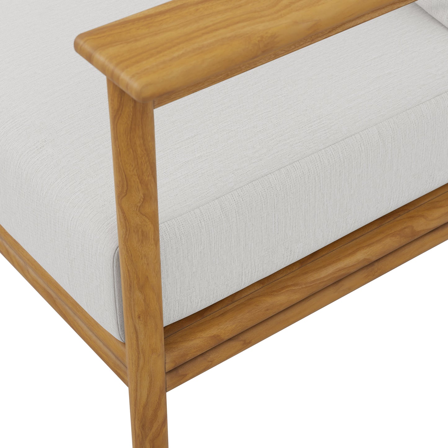 Modway - Wren Outdoor Patio Teak Wood Sofa by Modway Outdoor Furniture Sofa Sectionals White - EEI-7008-NAT-SAI