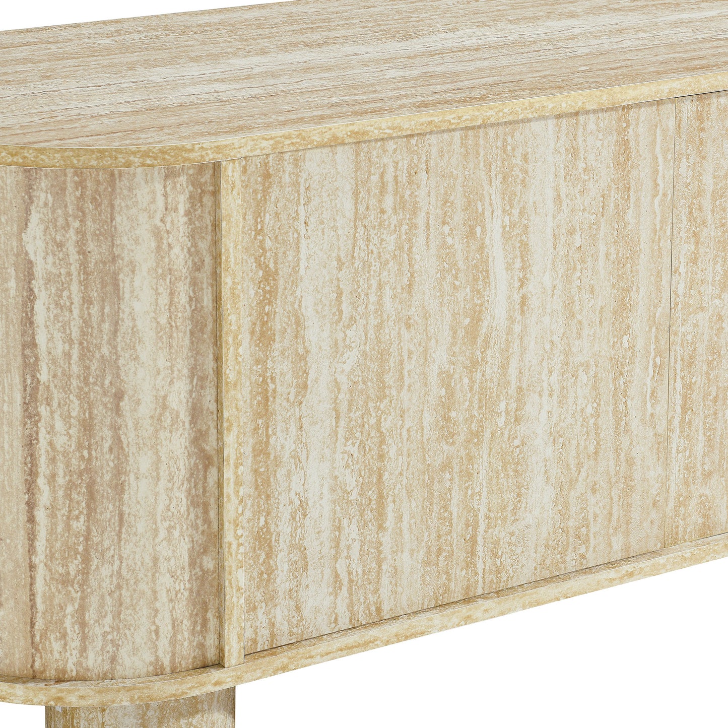 Modway - Overture 63? Oval Faux Travertine TV Stand by Modway Living Room Decor Brown - EEI-7016-TRA