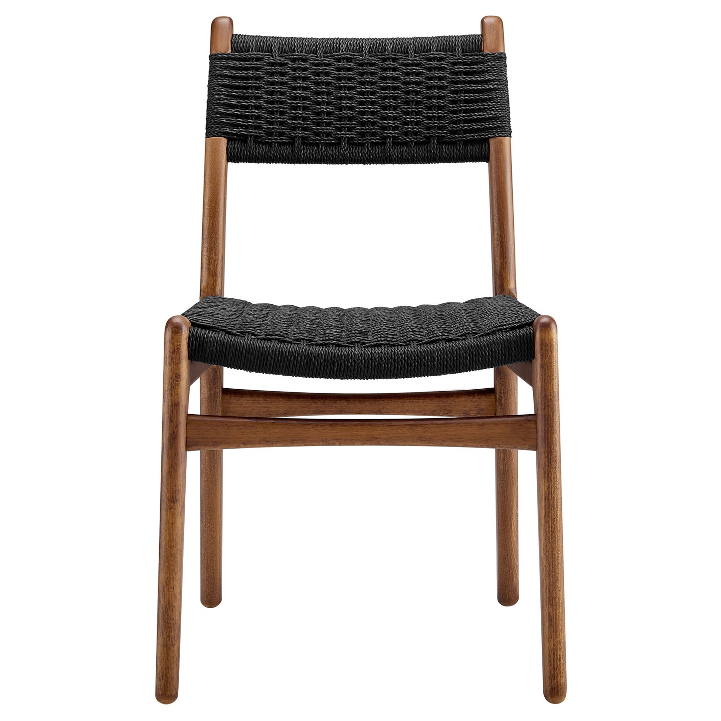 Modway - Wynn Rope and Wood Dining Side Chairs Set of 2 by Modway Bar and Dining Dining Chairs Black - EEI-7044-WAL-BLK
