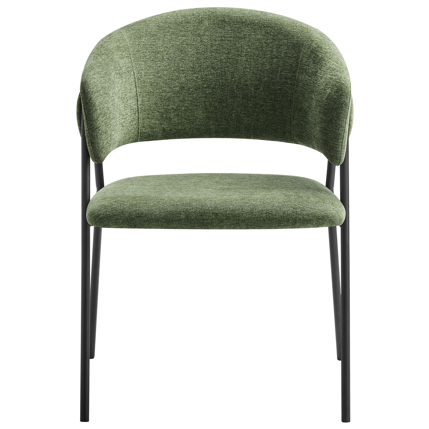 Modway - Nella Upholstered Heathered Chenille Dining Chairs Set of 2 by Modway Bar and Dining Dining Chairs Black - EEI-7045-EUC-BLK