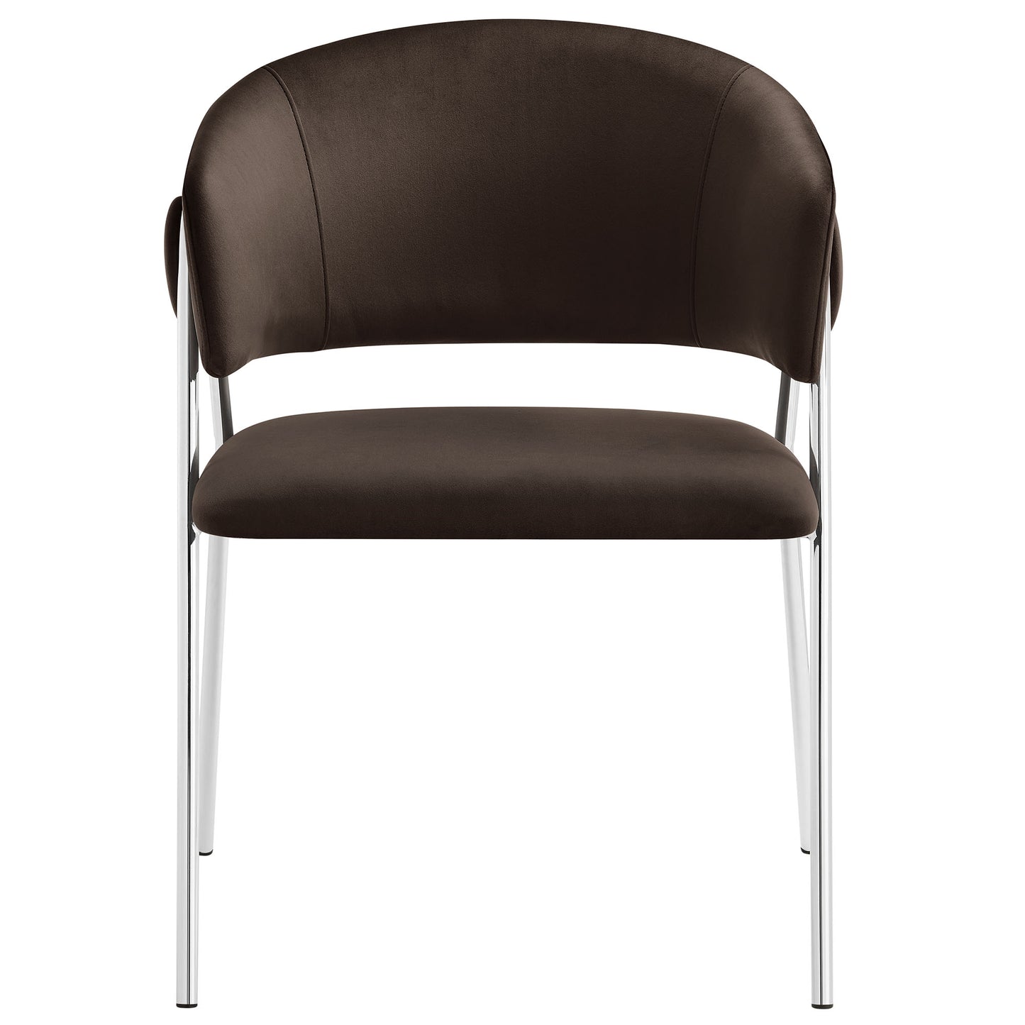 Modway - Nella Upholstered Performance Velvet Dining Chair Set of 2 by Modway Bar and Dining Dining Chairs Silver - EEI-7046-CHB-SLV