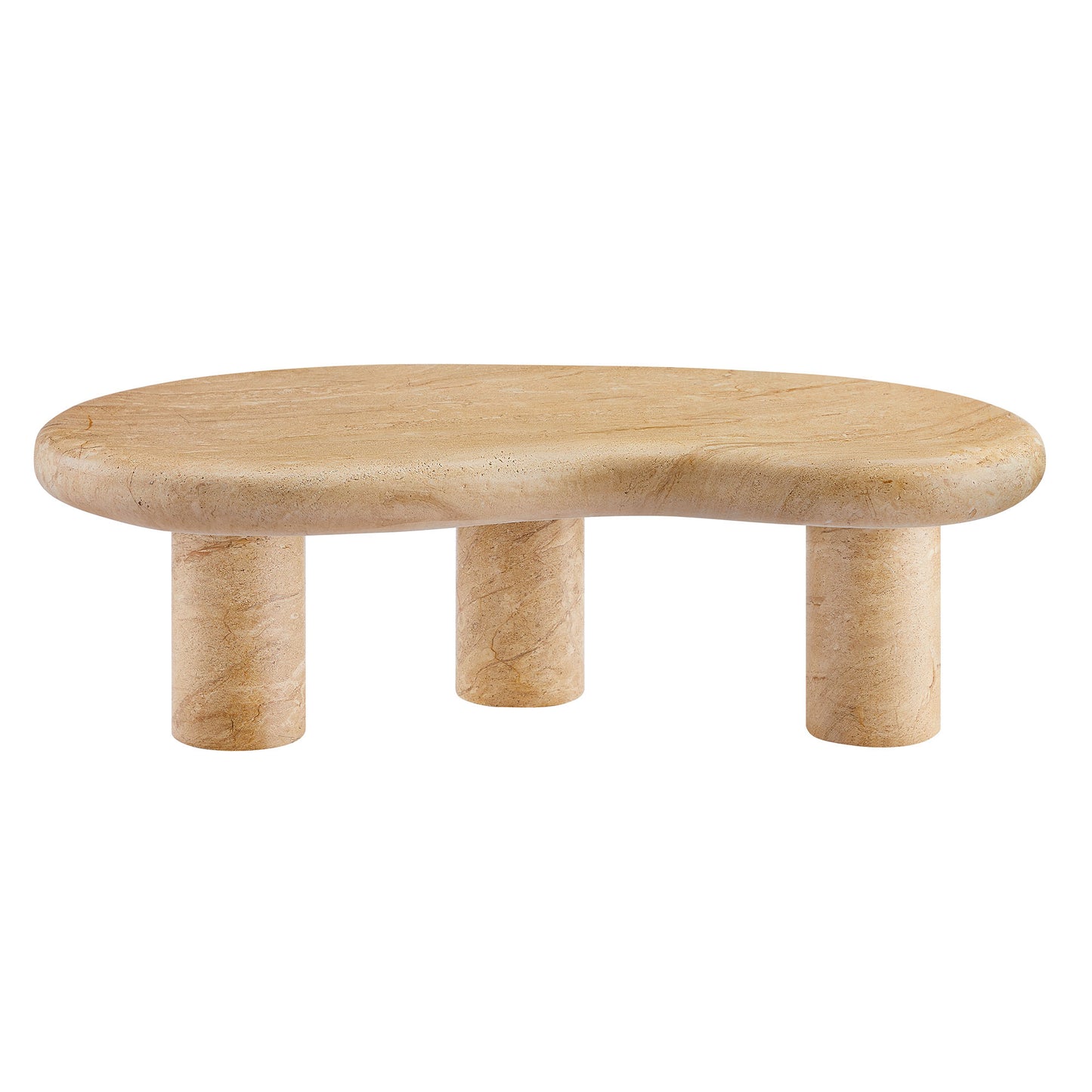 Modway - Elowen Indoor - Outdoor Patio Textured Faux Travertine Coffee Table by Modway Outdoor Furniture Bar and Dining Brown - EEI-7093-TRV