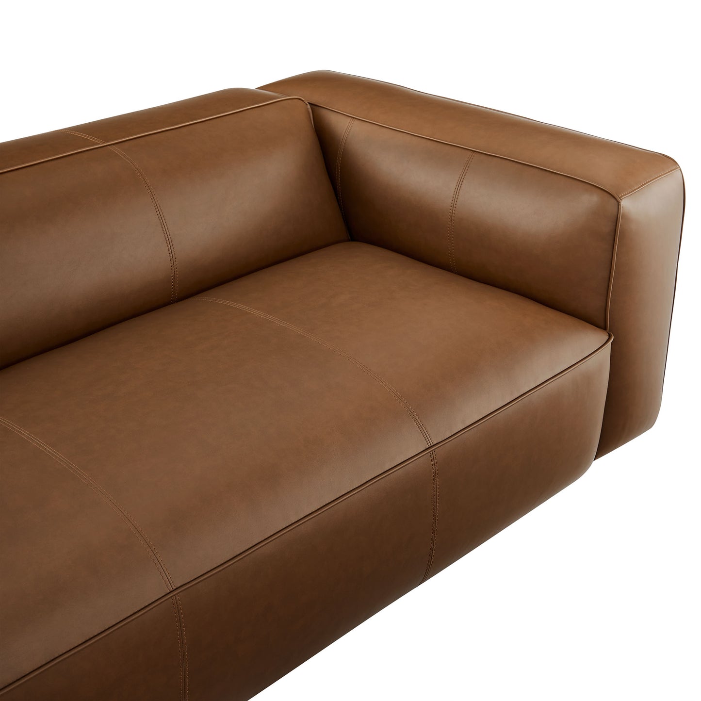 Modway - Auren Upholstered Vegan Leather Sofa by Modway Living Room Sofas and Armchairs Brown - EEI-7119-COF