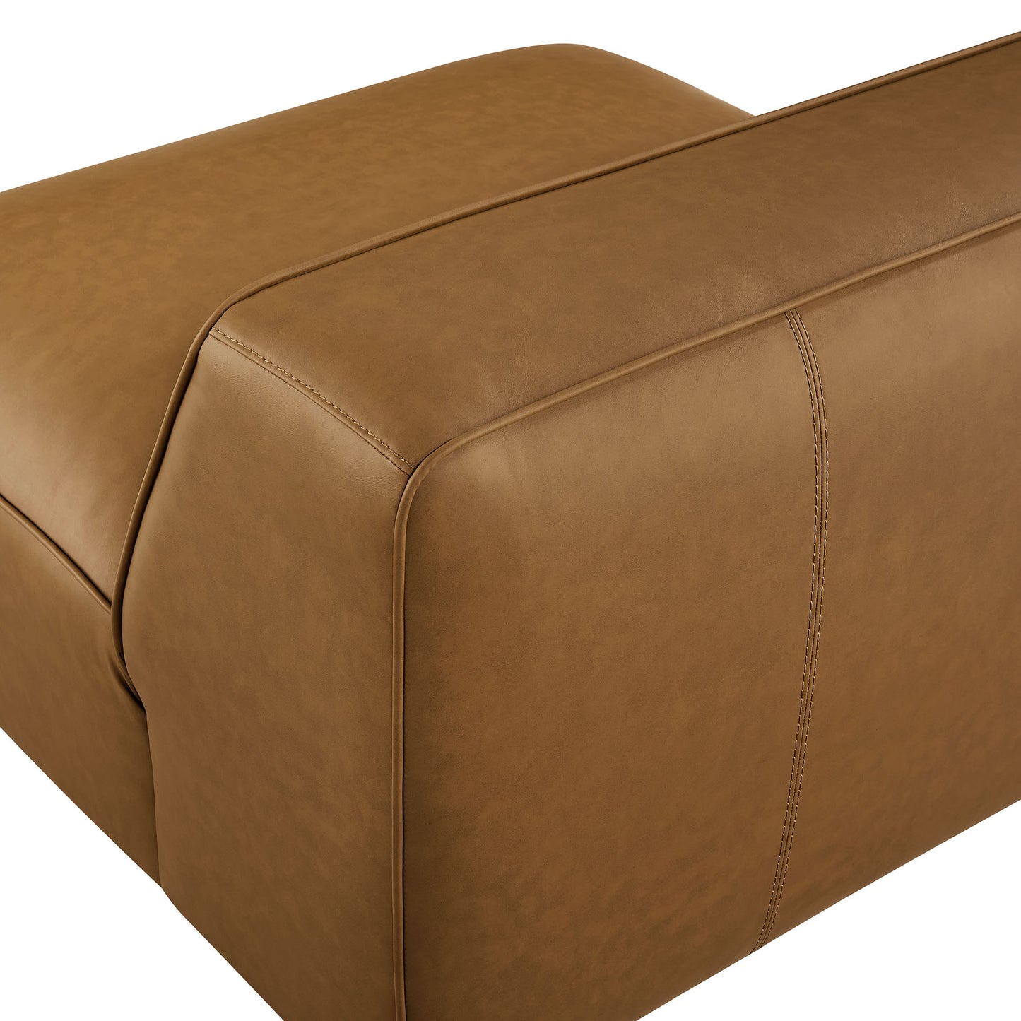 Modway - Auren Upholstered Vegan Leather Modular Armless Chair by Modway Living Room Sofas and Armchairs Brown - EEI-7121-CAM