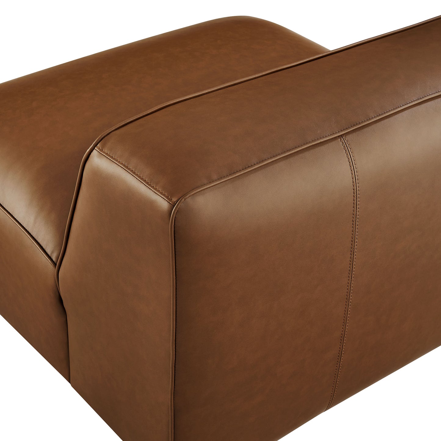 Modway - Auren Upholstered Vegan Leather Modular Armless Chair by Modway Living Room Sofas and Armchairs Brown - EEI-7121-COF