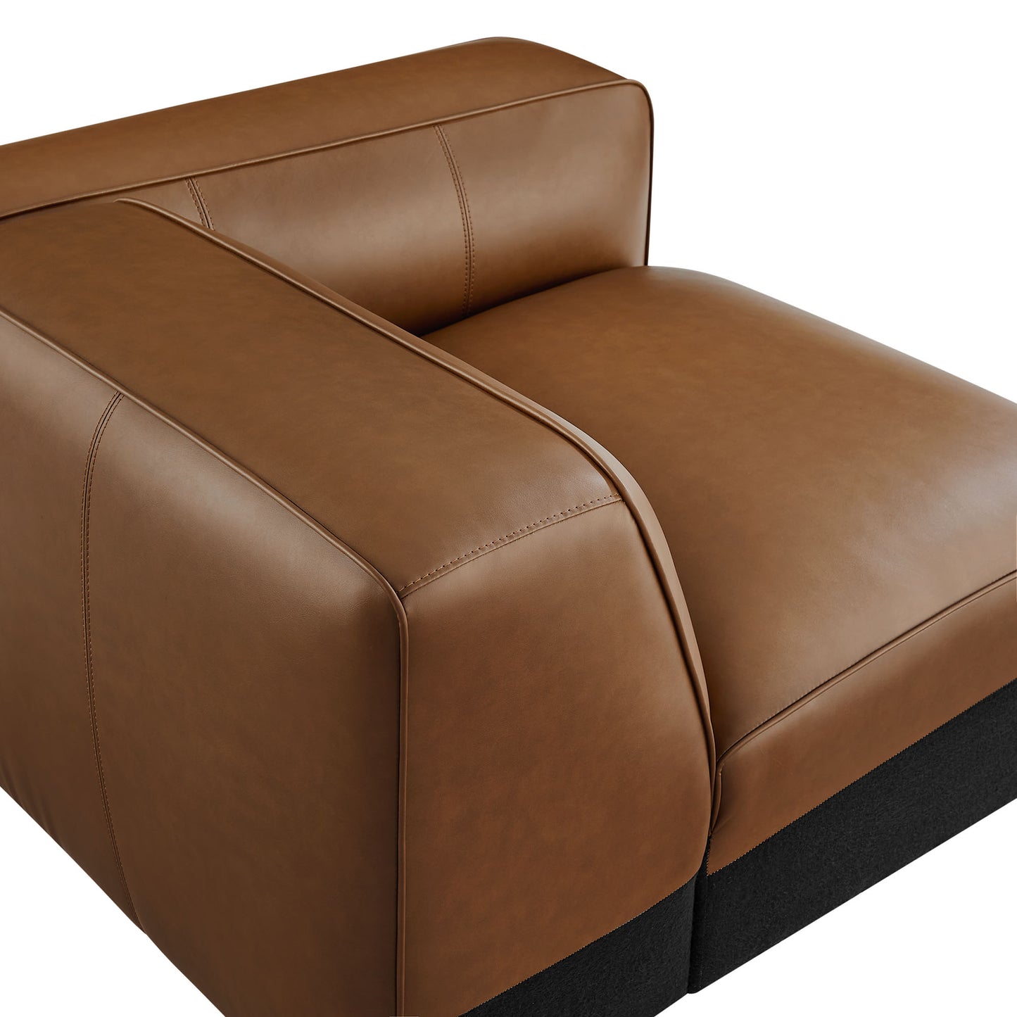 Modway - Auren Upholstered Vegan Leather Modular Right Armchair by Modway Living Room Sofas and Armchairs Brown - EEI-7122-COF