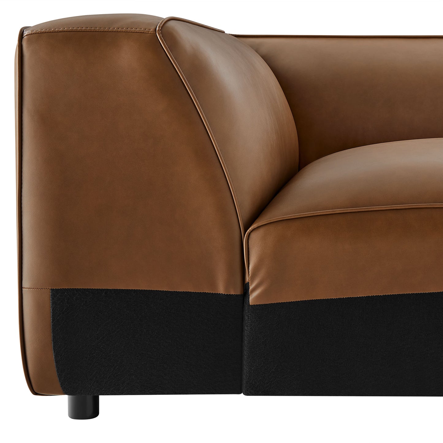 Modway - Auren Upholstered Vegan Leather Modular Corner Chair by Modway Living Room Sofas and Armchairs Brown - EEI-7123-COF