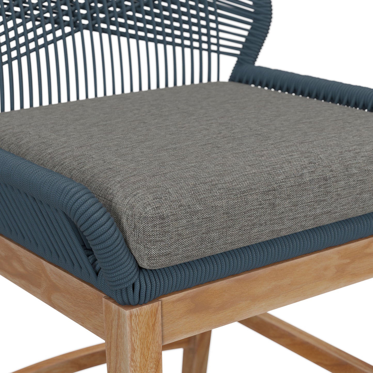 Modway - Wellspring Outdoor Patio Teak and Rope Counter Stool by Modway Outdoor Furniture Bar and Dining Blue - EEI-7126-BLU-GPH