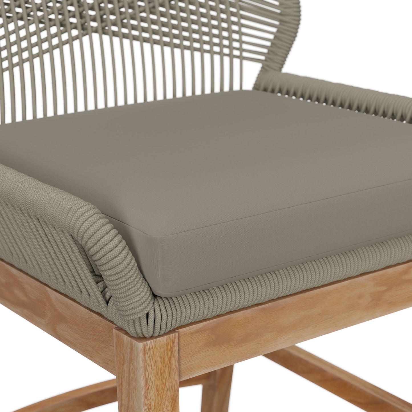 Modway - Wellspring Outdoor Patio Teak and Rope Counter Stool by Modway Outdoor Furniture Bar and Dining Gray - EEI-7126-LGR-GRG