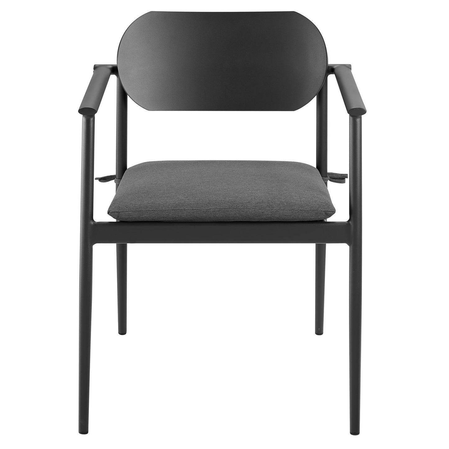 Modway - Aeris Stackable Outdoor Patio Aluminum Dining Armchair Set of 2 by Modway Outdoor Furniture Bar and Dining Black - EEI-7148-CHA-CHA