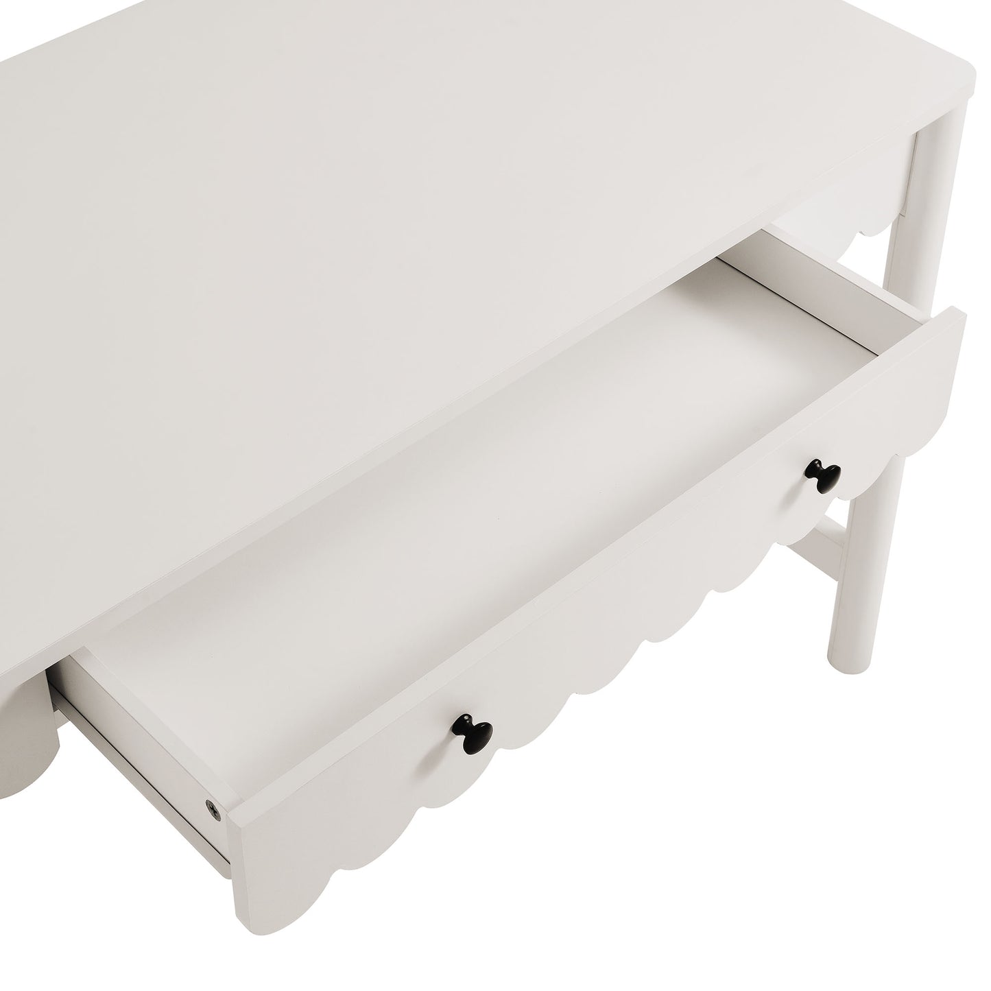 Modway - Emmeline 1-Drawer Scallop Writing Desk by Modway Office Furniture Computer Desks White - EEI-7155-WHI