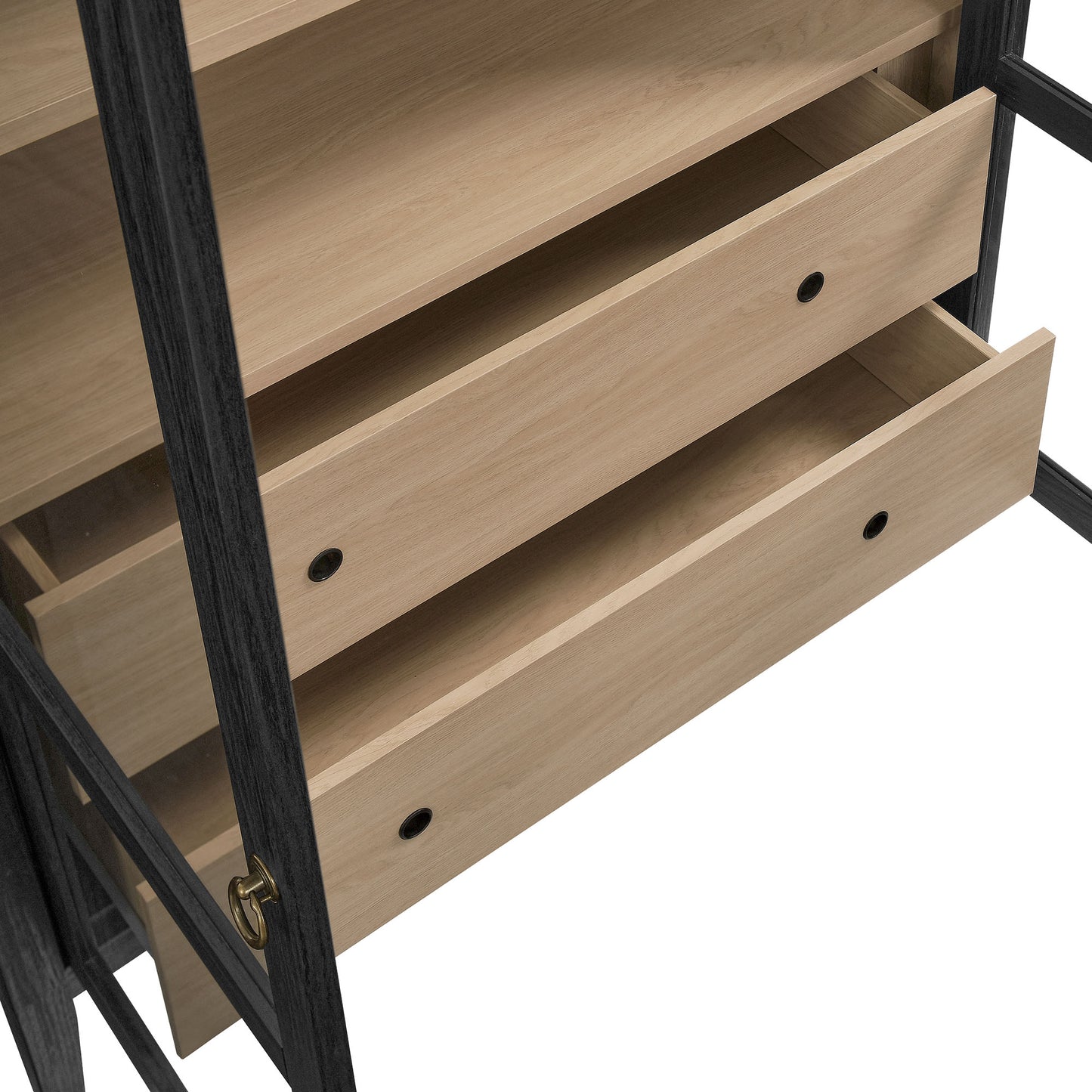 Modway - Nolan 74" Tall Wide Arched Storage Display Cabinet by Modway Living Room Decor Brown - EEI-7168-BLK-OAK