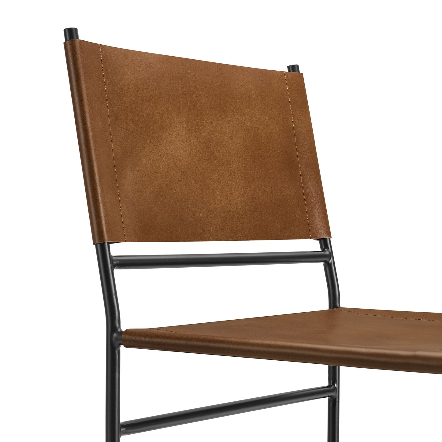 Modway - Thatcher Leather and Metal Dining Chair by Modway Bar and Dining Dining Chairs Brown - EEI-7196-TAN
