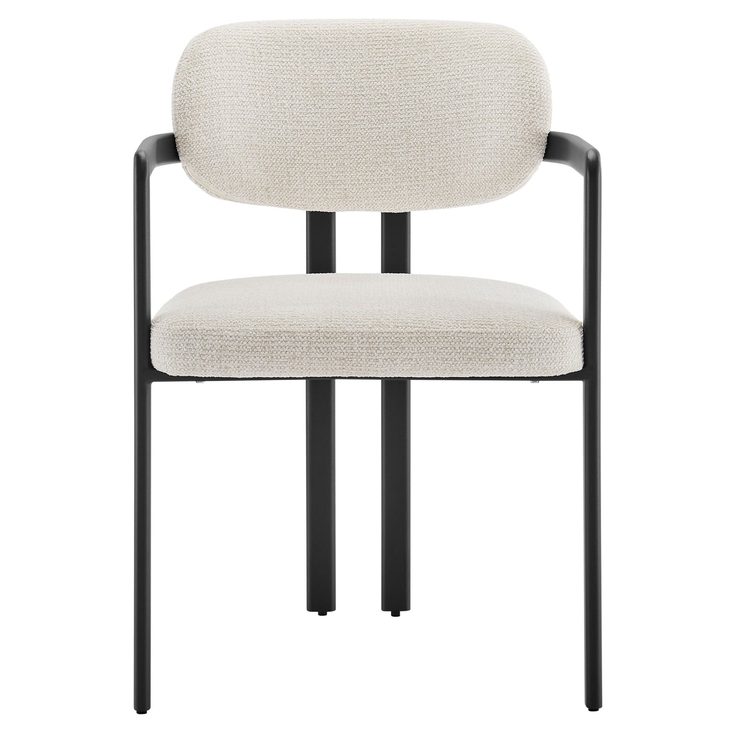 Modway - Elio Barrel Fabric and Metal Dining Chair by Modway Bar and Dining Dining Chairs White - EEI-7229-BLK-CRE