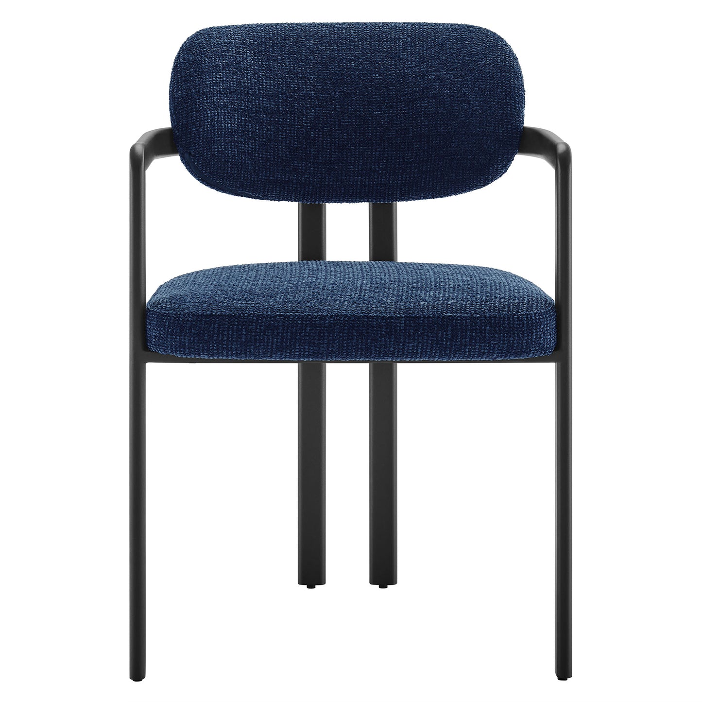 Modway - Elio Barrel Fabric and Metal Dining Chair by Modway Bar and Dining Dining Chairs Blue - EEI-7229-BLK-NAV