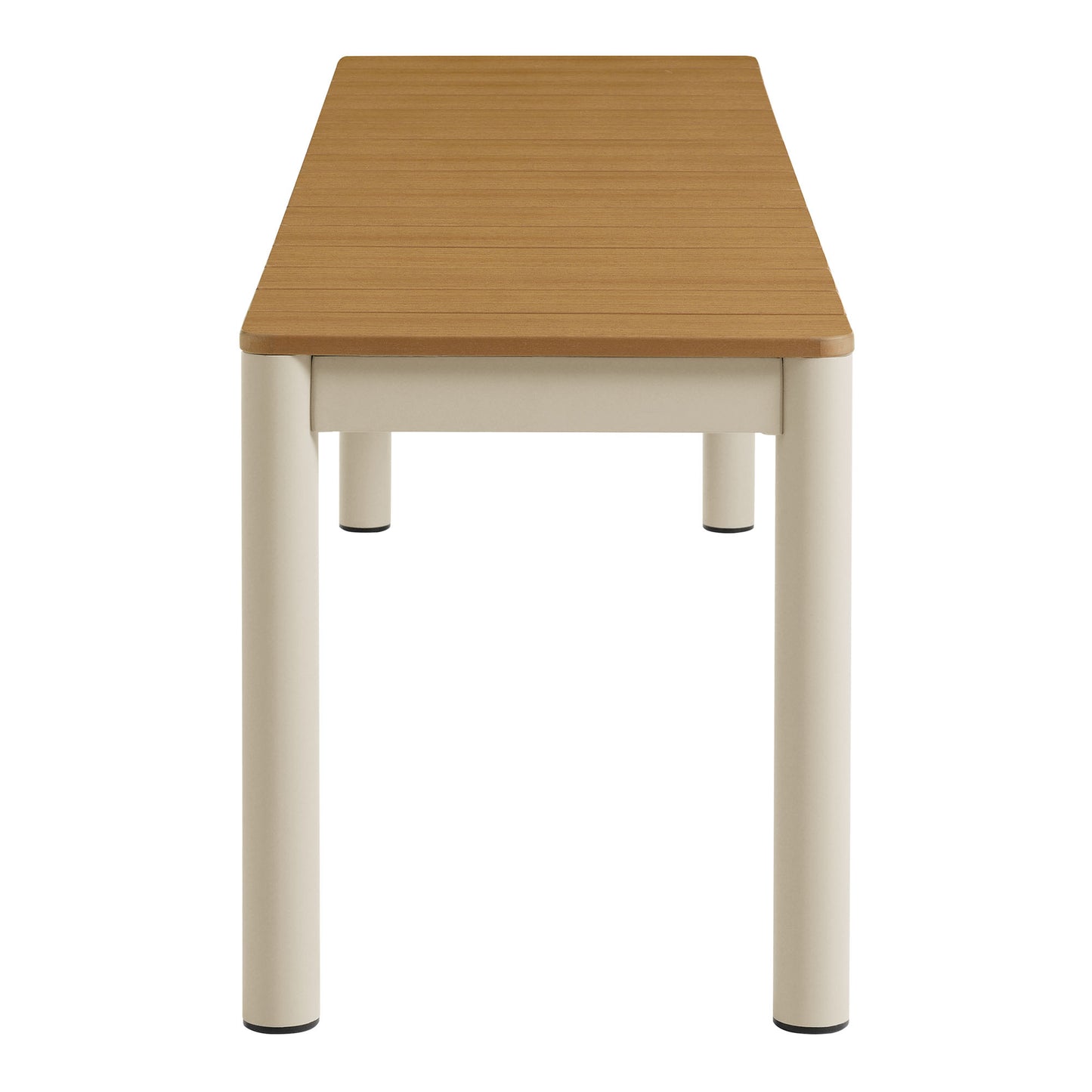 Modway - Finn Outdoor Patio Aluminum Bench with Faux Wood Top by Modway Outdoor Furniture Bar and Dining Brown - EEI-7238-NAT