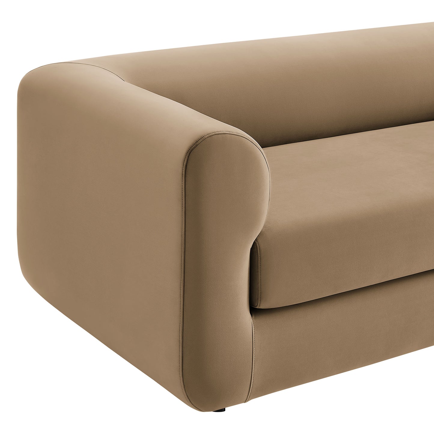 Modway - Leif 89" Performance Velvet Upholstered Sofa by Modway Living Room Sofas and Armchairs Brown - EEI-7281-TAU