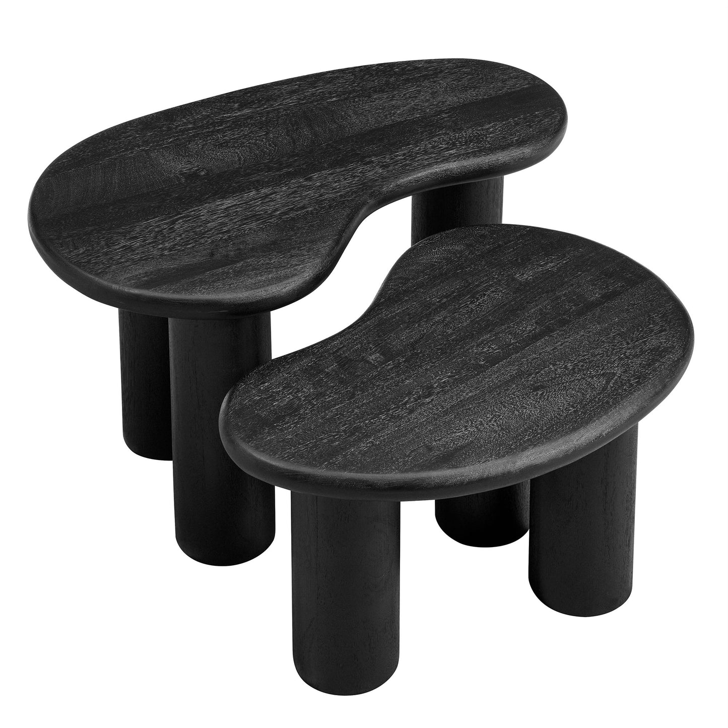 Modway - Hackney Mango Wood Nesting Coffee Table Set by Modway Living Room Tables Black - EEI-7283-BLK
