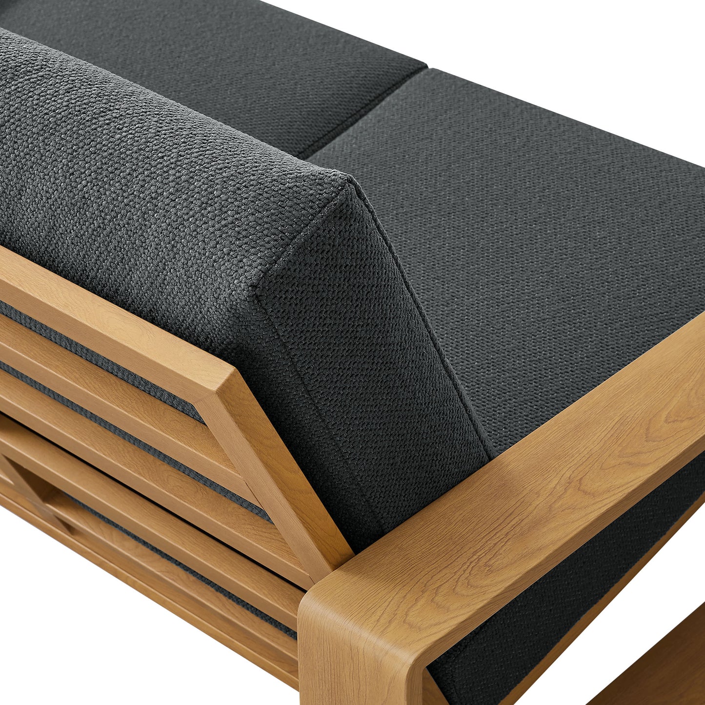 Modway - Lirienne Outdoor Patio Aluminum Faux Wood Loveseat by Modway Outdoor Furniture Sofa Sectionals Brown - EEI-7297-CHA-NAT