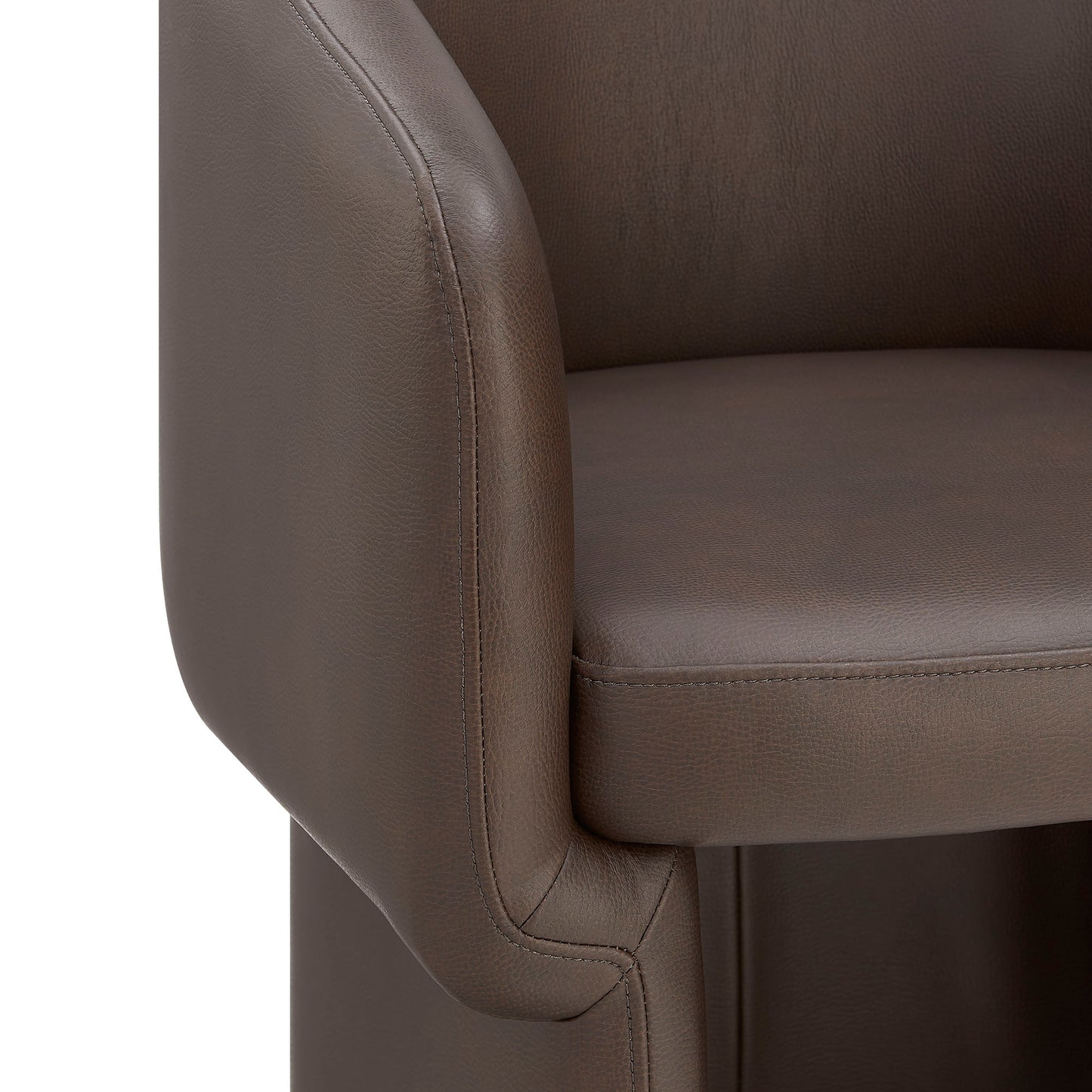 Modway - Verity Barrel Back Vegan Leather Dining Chair by Modway Bar and Dining Dining Chairs Brown - EEI-7383-ESP