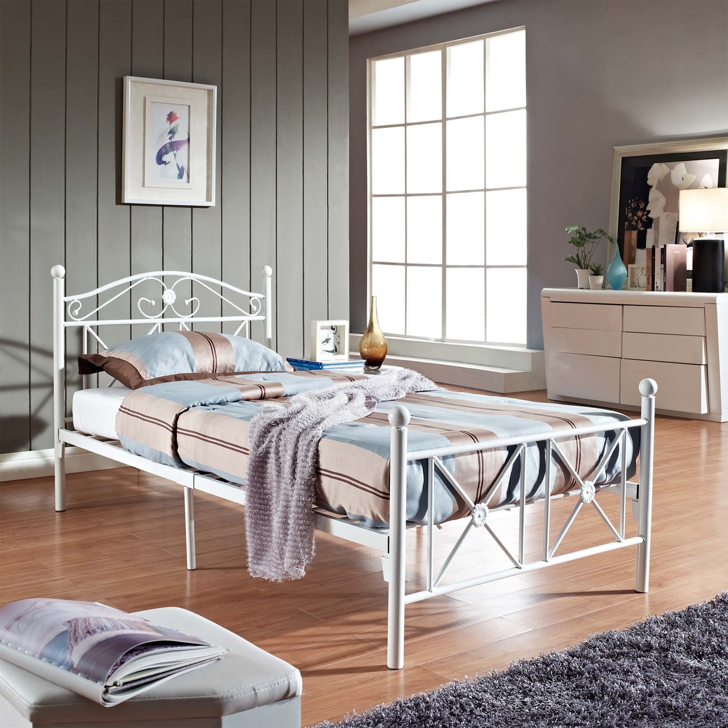 Modway Outlet Cottage Twin Bed by Modway Bedroom Furniture White - EEI-799