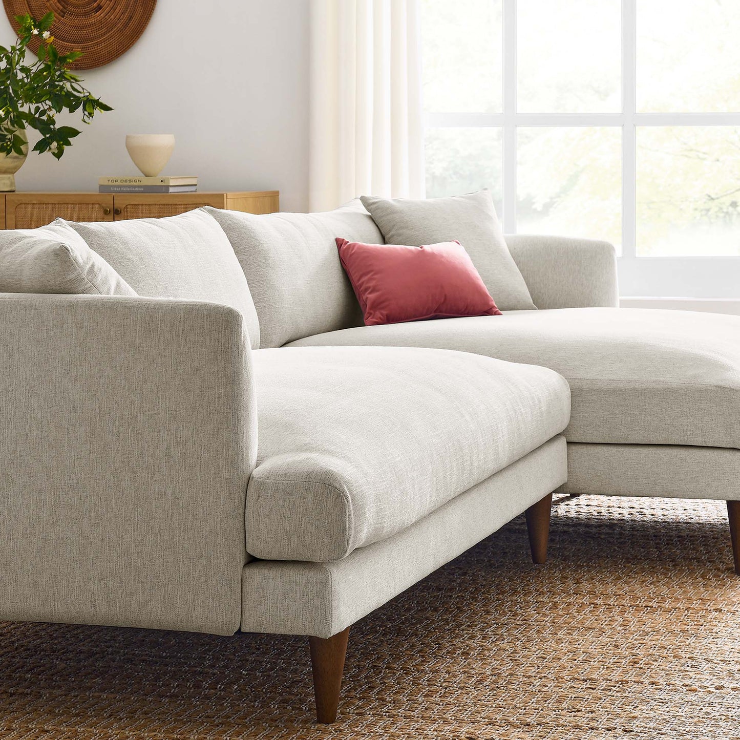Modway - Zoya Right-Facing Down Filled Overstuffed Sectional Sofa by Modway Living Room Sofas and Armchairs White - EEI-6612-HEI