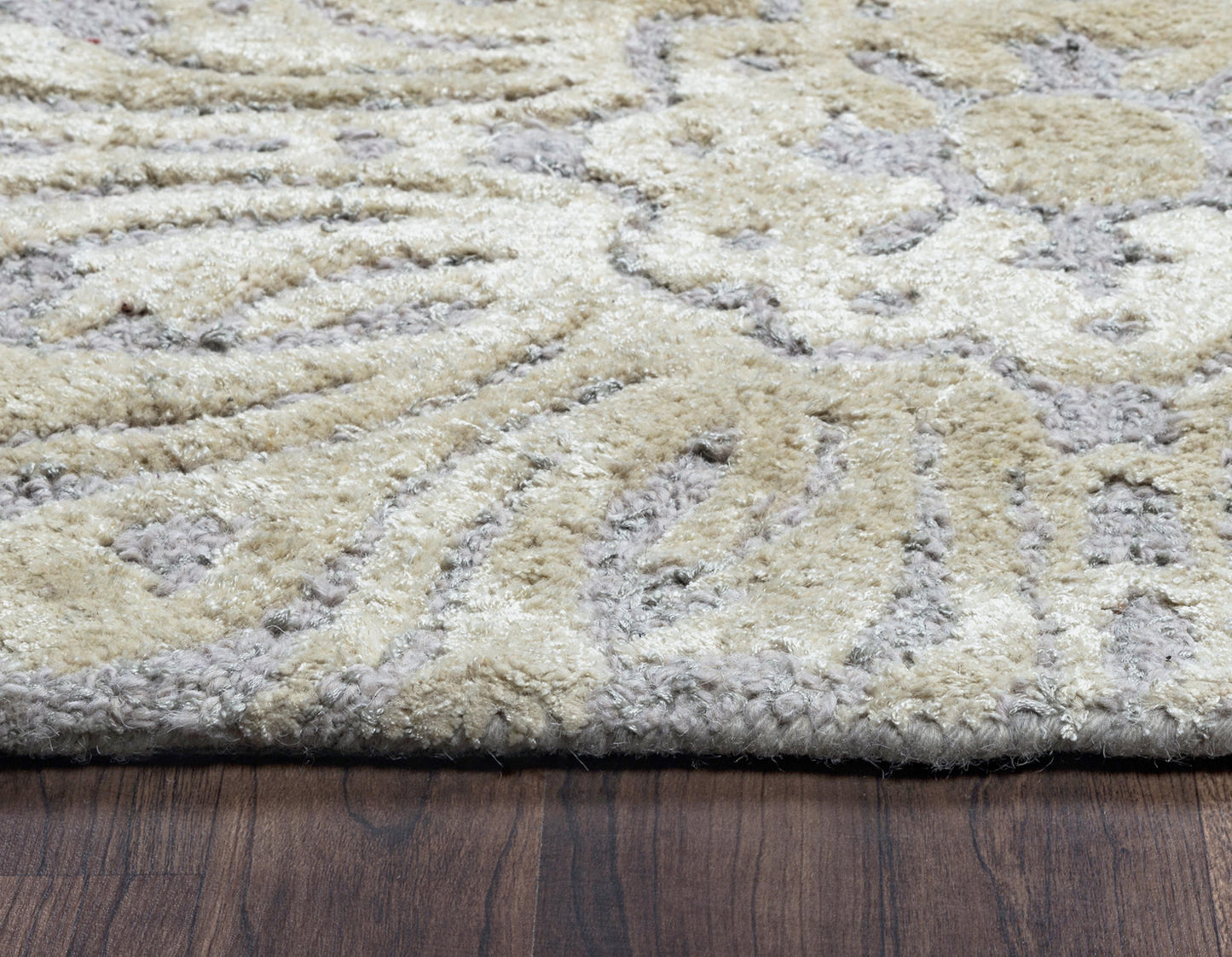 Transitional rug, 3' x 5', with a subtle pattern.