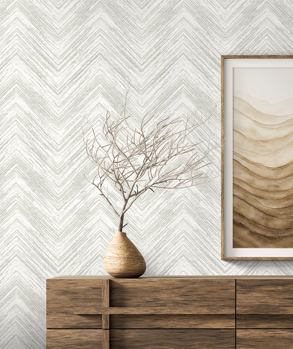 Seabrook Designs Elisiana Chevron Contemporary Whites, Off Whites - EL20410