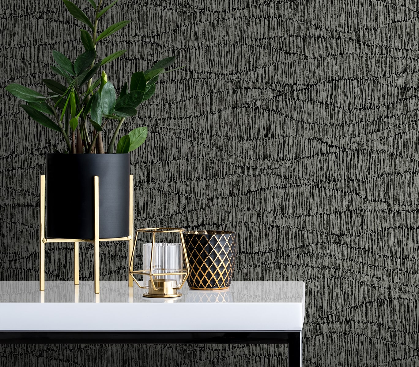 Seabrook Designs Tatiana Waves Abstract Contemporary Blacks - EL20800