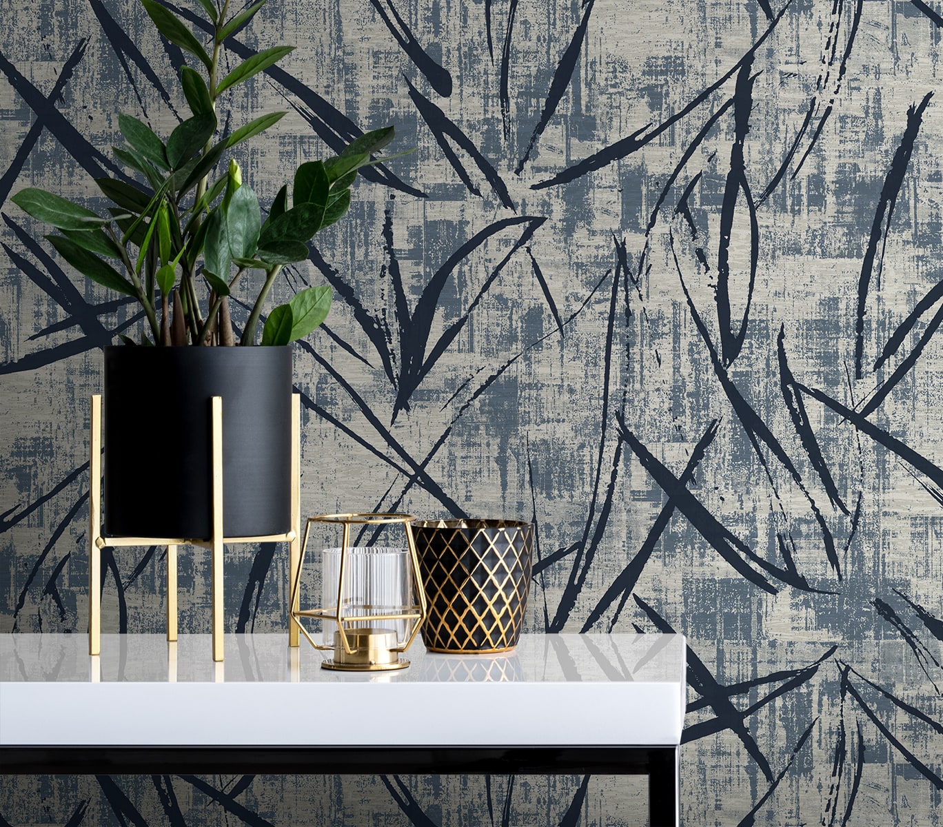 Seabrook Designs Luneth Abstract Contemporary Blues - EL20902