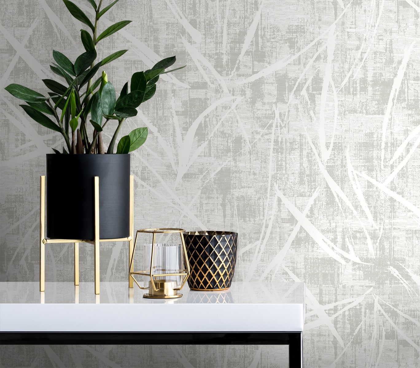 Seabrook Designs Luneth Abstract Contemporary Whites, Off Whites - EL20907